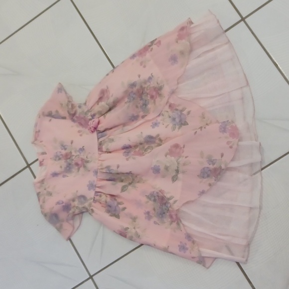 4/$60 Pink Dainty Floral Baby/Toddler Dress - Fits Like Size 18 Months - Picture 1 of 9